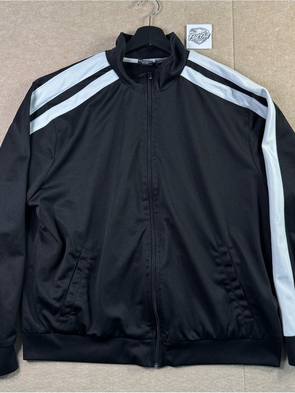 Starter Men's Black Track Jacket XL Classic Sporty White Stripe